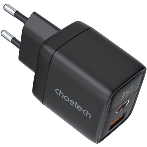 CARGADOR USB PARED COOLBOX GAN 35W USB-C/USB-A QC3.0 NEGRO - miniatura 2