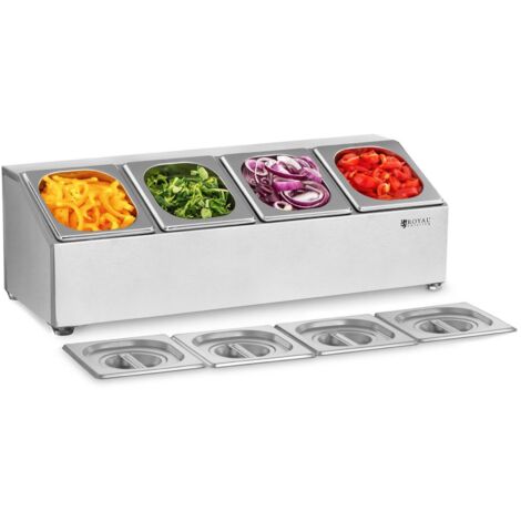 Expositor para contenedores de catering 4 x GN1/6 + 4 x Contenedores (1/7)