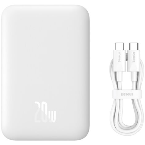Baseus Magnetic Mini Power Bank magnético de 6000 mAh y 20 W con MagSafe (Blanco) (1/5)