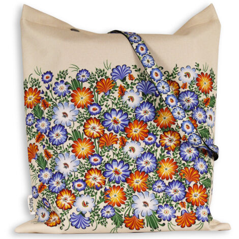 Opole bolso folklórico flores prado impregnado beige (1/5)