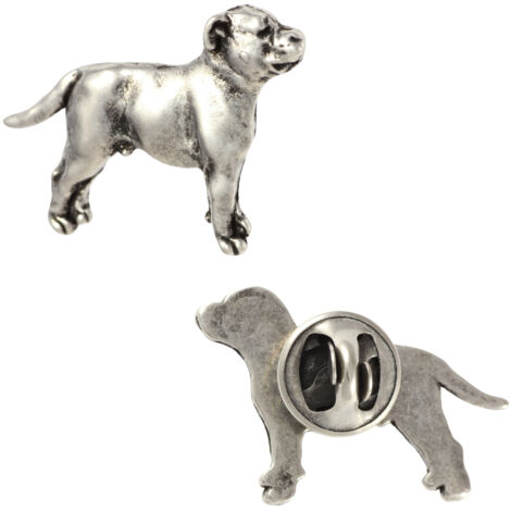 Broche Bull Terrier Art Dog - Argenté, Qualité Supérieure - Fabriquée En Pologne