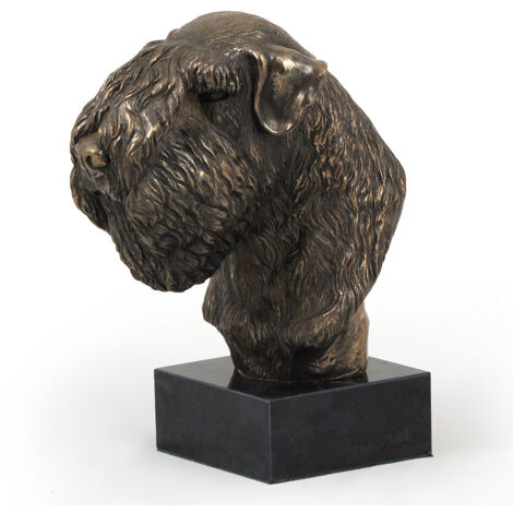 Buste/statue Bull Terrier Anglais Sur Socle Bois - Art Dog - Neuf