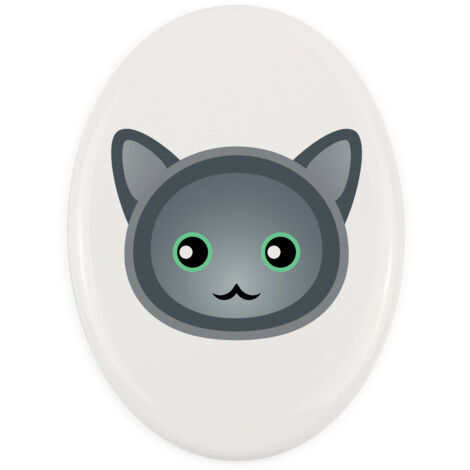 Nebelung - placa de cerámica para lápida con gráficos e inscripción de Art-Dog (1/4)
