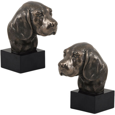 Beagle: estatuilla de perro, busto sobre base de piedra, escultura, trofeo para la exposición de perros de Art-Dog (1/5)