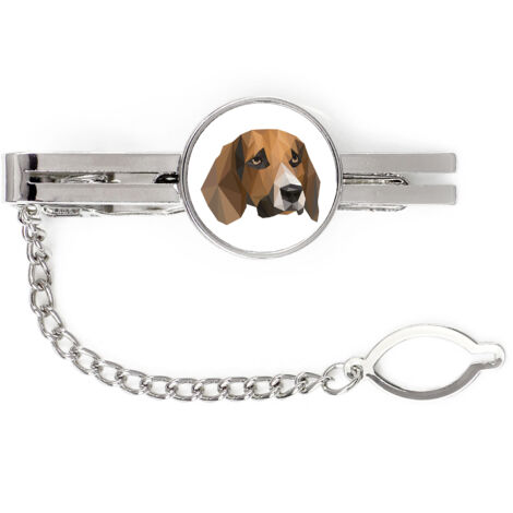 Beagle - pinza de corbata geométrica con foto e inscripción Art-Dog (1/4)