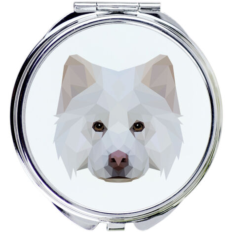 Perro finlandés de Laponia: espejo con foto e inscripción geométrica de Art-Dog (1/3)