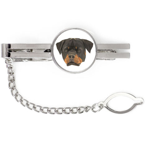 Rottweiler - Pinza de corbata geométrica con foto e inscripción Art-Dog