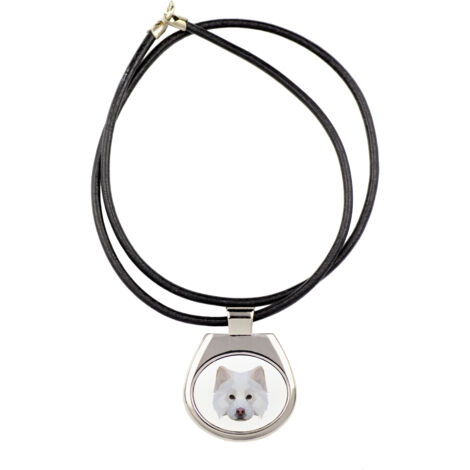 Perro finlandés de Laponia: collar con foto e inscripción geométrica de Art-Dog (1/3)