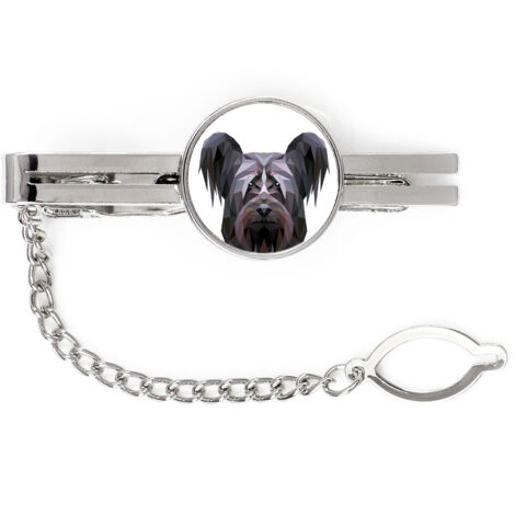 Skye Terrier - Pinza de corbata geométrica con foto e inscripción Art-Dog (1/4)