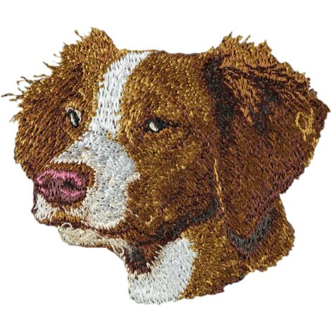 Spaniel bretón, Epagneul Breton: parche con forma de perro, parche bordado, decoración única para una mochila de Art-Dog (1/3)