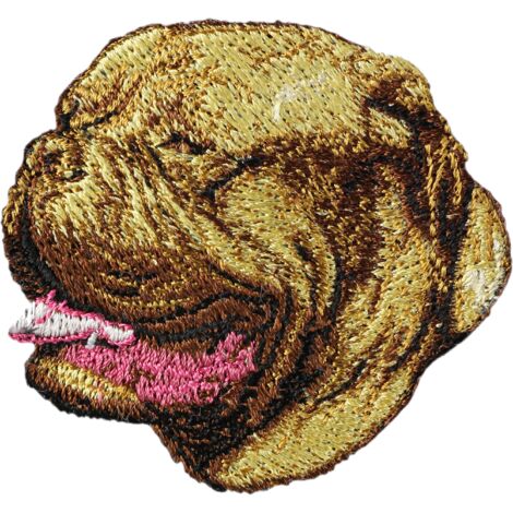 Perro de Burdeos, Dogo de Burdeos, Mastín Francés - parche con forma de perro, parche bordado, decoración única para una mochila de Art-Dog (1/3)
