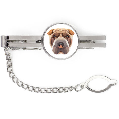 Shar Pei - Pinza de corbata geométrica con foto e inscripción Art-Dog (1/4)