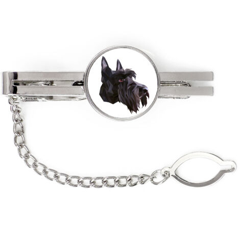 Scottish Terrier, Aberdeen Terrier - Alfiler de corbata geométrico con foto e inscripción Art-Dog (1/4)