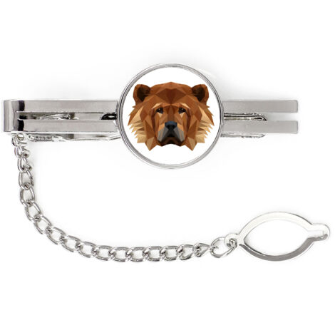 Chow Chow - Pinza de corbata geométrica con foto e inscripción Art-Dog (1/4)