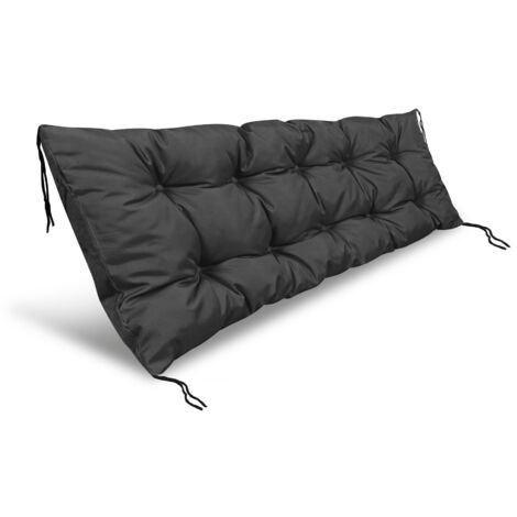 Cojín de jardín de 120x40 cm, impermeable, para banco de palets, color negro. (1/5)