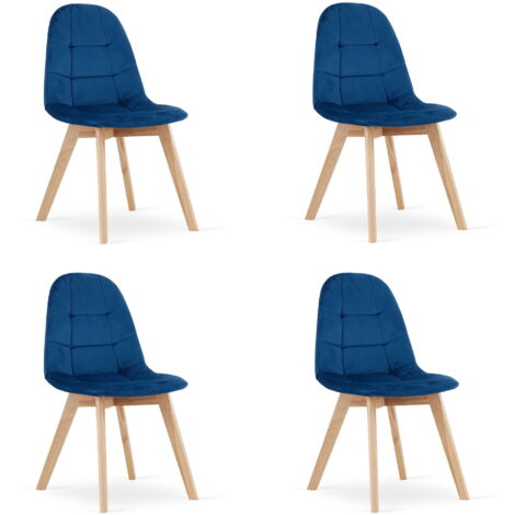 Silla BORA - terciopelo azul marino x 4 (1/5)