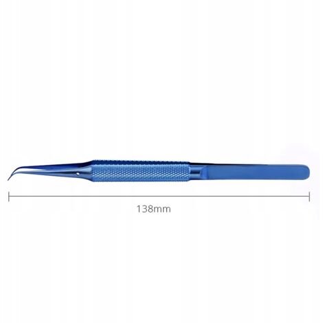 Pinza Oftalmica In Titanio Curva – Impex, Strumento Per Microchirurgia, Nuovo