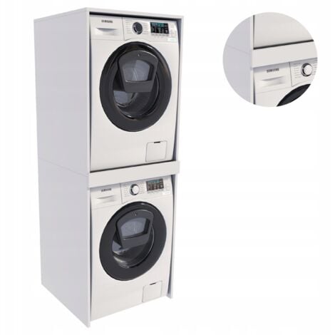 Mueble de baño TS blanco con estantería tipo columna y armario