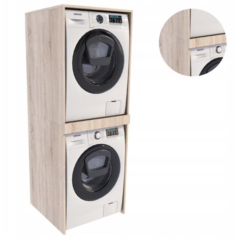 Mueble de baño TS Sonoma con estante de columna y armario encima de la lavadora y secadora
