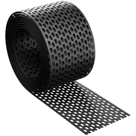 Pvc Rl9005 Rejilla de alero de PVC 100 mm x 5 m RAL 9005