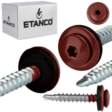 Tornillos de cabeza plana GTFP de 4,8 x 35 mm, RAL 3009 (1/5)