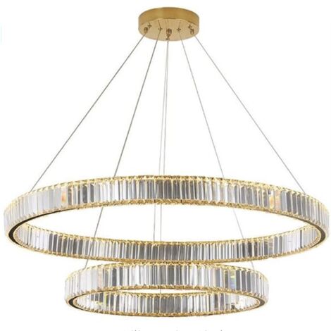 Bohemia 80 Double - Araña de cristal de dos hileras con anillo LED 80+40 dorado