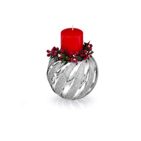 Candelabro con vela roja Tamaño: Fi 12 H15 cm SKU: BC5571/15