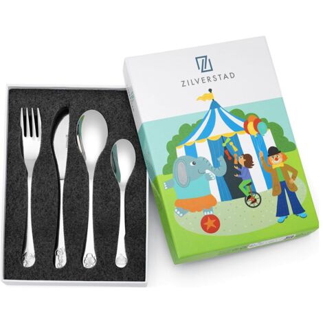 Cubiertos infantiles con set de circo grabado Tamaño: 160x170x160x130 mm SKU: ZV4262070 (1/3)