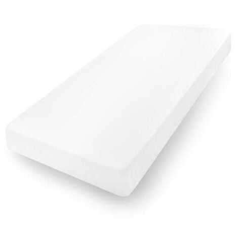 Sábana de jersey PREMIUM con goma 150x190, 160x200x30, blanco01, MATEX (1/5)