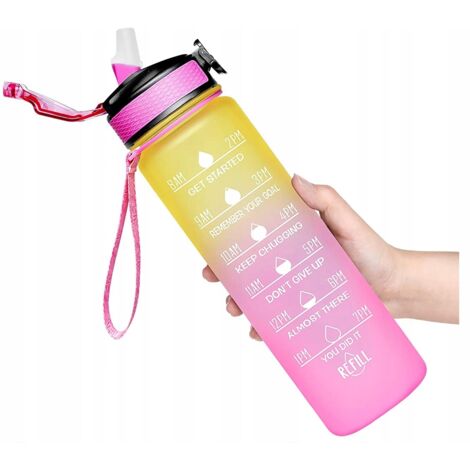 BOTELLA DE AGUA DEPORTIVA 1L BOTELLA DEPORTIVA CON PAJITA DE TRITAN motivación (1/5)