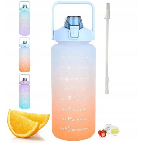 BOTELLA DE AGUA DEPORTIVA MOTIVACIONAL DE 1,5 L PARA GIMNASIO CON PAJITA SIN BPA (1/5)