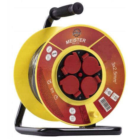 CARRETE DE CABLE ALARGADOR DE JARDÍN 25M 3X2.5 ELÉCTRICO IMPERMEABLE PARA EXTERIORES