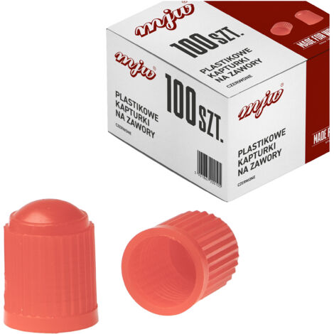 Tapones de válvula de plástico y tapones rojos, 100 unidades (1/3)