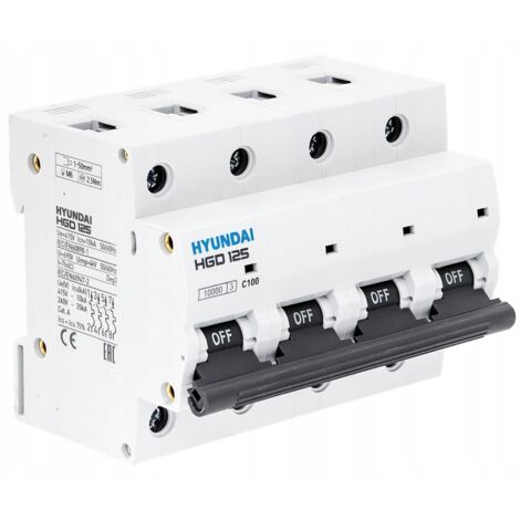 HYUNDAI HGD - INTERRUPTOR DE SOBRECORRIENTE 4P, 125AF, 10KA, 125A, CHAR. do (1/3)