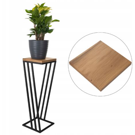 Tablero De Madera De Roble Macizo - Medidas 100x50x4 Cm, Borde Natural, Color Gris Oscuro