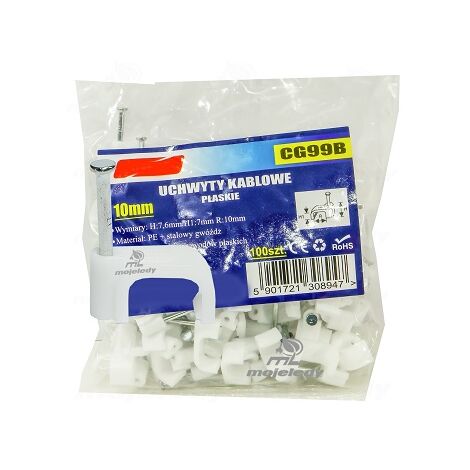 Portacables planos blanco 10/7 100 uds CG99B