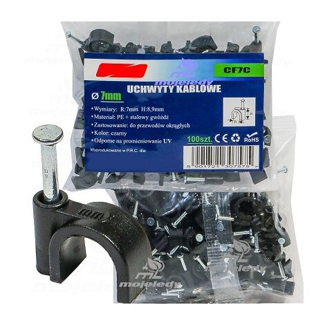 Soporte FLOP 07 100 uds. paquete 7x8.9 negro CF7C (1/3)