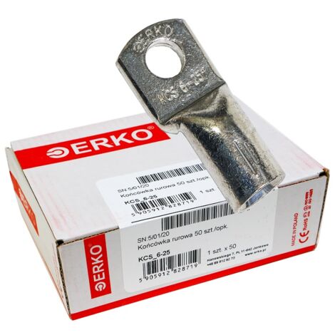 Terminal ojal tubular KCS CU 25mm M6 50uds ERKO (1/2)