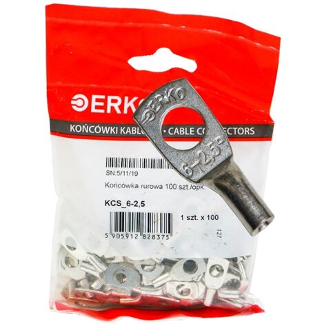 Terminal ojal tubular KCS CU 2.5mm M6 100uds ERKO (1/2)