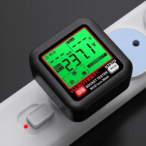 COMPROBADOR DE TENSIÓN HABOTEST HT97D PARA ENCHUFES ELÉCTRICOS LCD GRANDE