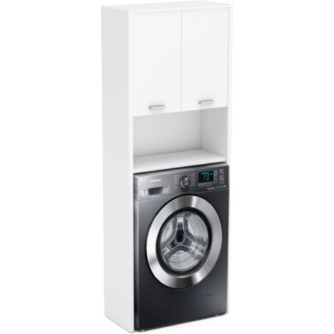 Gabinete blanco mate para lavadora, mueble de baño de pie, pedestal de baño