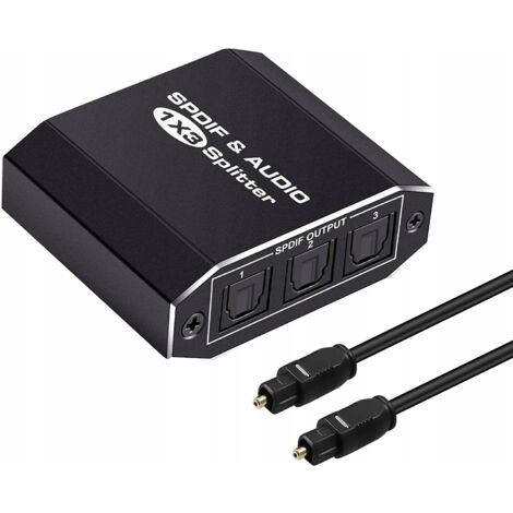DIVISOR DE AUDIO 1x3 SPDIF TOSLINK DIVISOR ÓPTICO