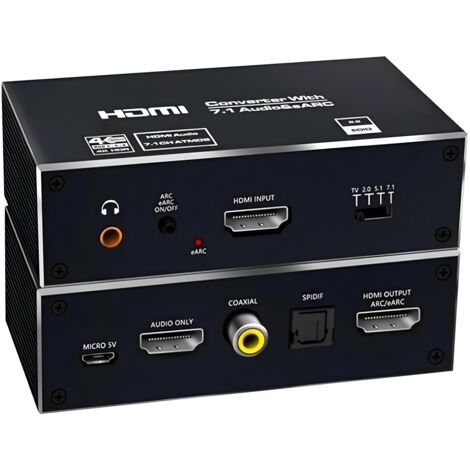 EXTRACTOR HDMI 2.1 TOSLINK ATMOS 7.1 eARC CONVERTIDOR HDCP 2.3 8K 4K 120Hz