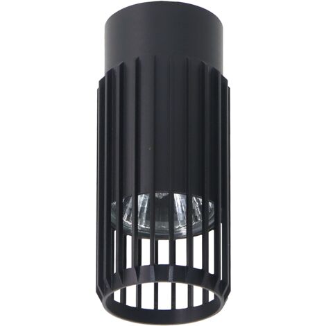 Foco de techo redondo negro 1xGU10 8W Vertical Milagro (1/5)