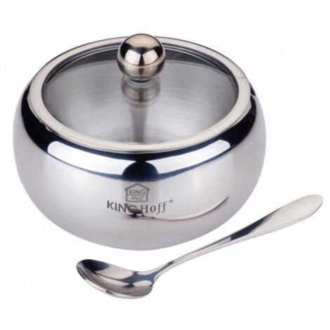 Azucarero de acero inoxidable con cuchara Kinghoff KH-3725 brillante (1/3)