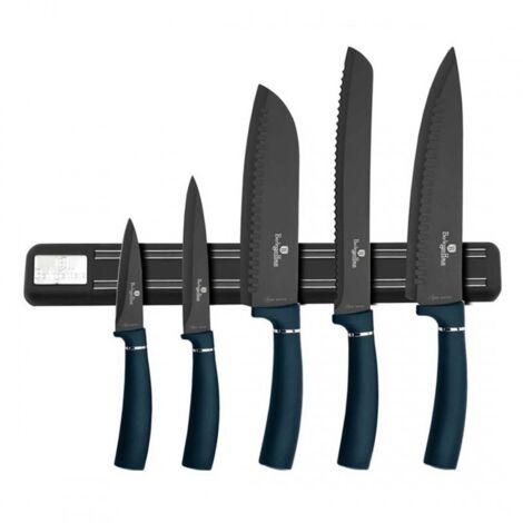 JUEGO DE 5 CUCHILLOS DE COCINA CON HOJA BERLINGER HAUS BH-2537 AGUAMARINA (1/4)