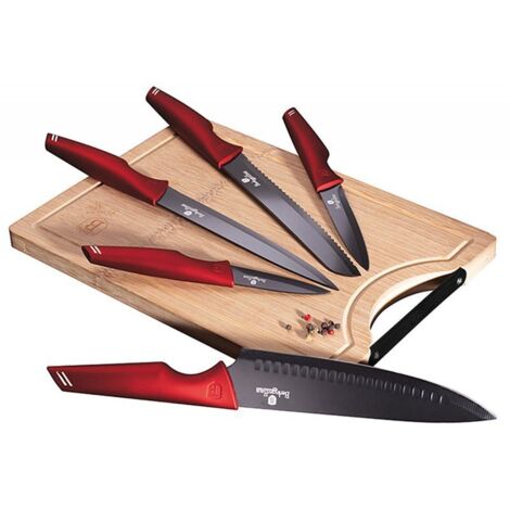 JUEGO DE 5 CUCHILLOS DE COCINA CON TABLA BERLINGER HAUS BH-2704 (1/2)