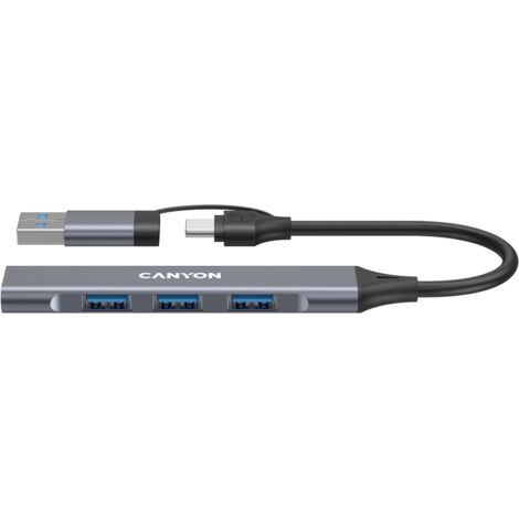 CANYON HUB DS-02 4 en 1 USB-A/C Gris (1/5)