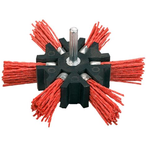 Cepillo abrasivo verto nylon 100 mm mandril 6 mm (1/2)