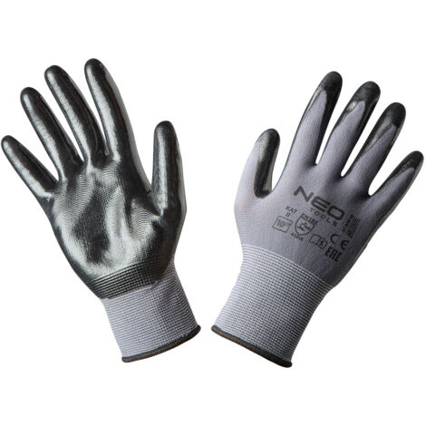 Guantes de trabajo de nailon recubiertos de nitrilo, 4131X, talla 10 (1/5)